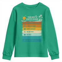Funny Retirement Gift Youth Sweatshirt New Benefits Package Retro Retired 2026