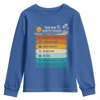 Funny Retirement Gift Youth Sweatshirt New Benefits Package Retro Retired 2026