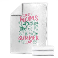 Retro Tired Moms Summer Club Throw Blanket Funny Mama Beach Vacation Gift