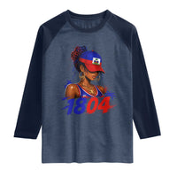 Haitian Revolution 1804 Raglan Shirt Haiti Flag Independence Day Haitian Girl Graphic