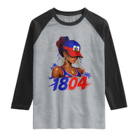 Haitian Revolution 1804 Raglan Shirt Haiti Flag Independence Day Haitian Girl Graphic