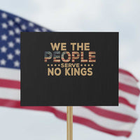 No Kings in USA Protest Sign Vintage Old American Flag We The People - Wonder Print Shop