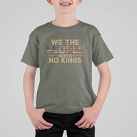 No Kings in USA T Shirt For Kid Vintage Old American Flag We The People - Wonder Print Shop