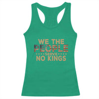 No Kings in USA Racerback Tank Top Vintage Old American Flag We The People - Wonder Print Shop