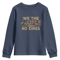 No Kings in USA Youth Sweatshirt Vintage Old American Flag We The People - Wonder Print Shop