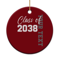 Personalized Class of 2038 Ceramic Ornament Custom Name Grow With Me Count Down Graduating - Wonder Print Shop