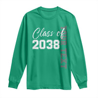 Personalized Class of 2038 Long Sleeve Shirt Custom Name Grow With Me Count Down Graduating - Wonder Print Shop