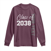 Personalized Class of 2038 Long Sleeve Shirt Custom Name Grow With Me Count Down Graduating - Wonder Print Shop