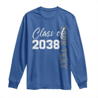 Personalized Class of 2038 Long Sleeve Shirt Custom Name Grow With Me Count Down Graduating - Wonder Print Shop