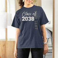 Personalized Class of 2038 T Shirt For Women Custom Name Grow With Me Count Down Graduating - Wonder Print Shop