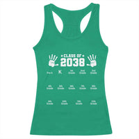 Class of 2038 Grow With Me Racerback Tank Top Handprint Pre-K to 12th Grade Graduation - Wonder Print Shop