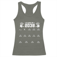 Class of 2038 Grow With Me Racerback Tank Top Handprint Pre-K to 12th Grade Graduation - Wonder Print Shop