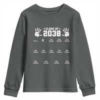 Class of 2038 Grow With Me Youth Sweatshirt Handprint Pre-K to 12th Grade Graduation - Wonder Print Shop