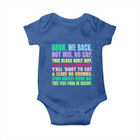 Funny Bruh We Back To School Baby Onesie Gen A Slang Happy First Day Of School - Wonder Print Shop