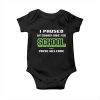 Funny Bruh Back To School Baby Onesie Here We Go Again Happy First Day Of School - Wonder Print Shop
