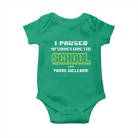 Funny Bruh Back To School Baby Onesie Here We Go Again Happy First Day Of School - Wonder Print Shop