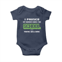 Funny Bruh Back To School Baby Onesie Here We Go Again Happy First Day Of School - Wonder Print Shop