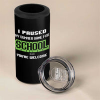 Funny Bruh Back To School 4 in 1 Can Cooler Tumbler Here We Go Again Happy First Day Of School - Wonder Print Shop