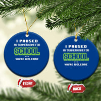 Funny Bruh Back To School Ceramic Ornament Here We Go Again Happy First Day Of School - Wonder Print Shop