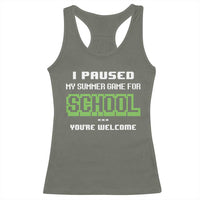 Funny Bruh Back To School Racerback Tank Top Here We Go Again Happy First Day Of School - Wonder Print Shop
