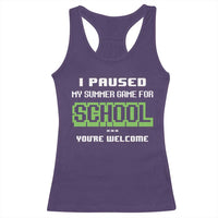 Funny Bruh Back To School Racerback Tank Top Here We Go Again Happy First Day Of School - Wonder Print Shop