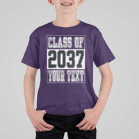 Personalized Class of 2037 T Shirt For Kid Custom Name Grow With Me To Graduation - Wonder Print Shop