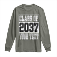 Personalized Class of 2037 Long Sleeve Shirt Custom Name Grow With Me To Graduation - Wonder Print Shop