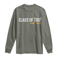 Personalized Class of 2037 Long Sleeve Shirt Custom Name Grow With Me Graduation - Wonder Print Shop