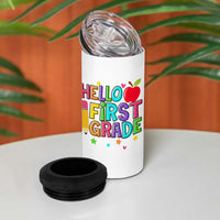 Hello First Grade Teacher 4 in 1 Can Cooler Tumbler Back To School 1st Grade Team - Wonder Print Shop