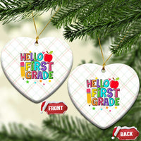 Hello First Grade Teacher Ceramic Ornament Back To School 1st Grade Team - Wonder Print Shop