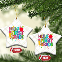 Hello First Grade Teacher Ceramic Ornament Back To School 1st Grade Team - Wonder Print Shop