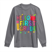 Hello First Grade Teacher Long Sleeve Shirt Back To School 1st Grade Team - Wonder Print Shop