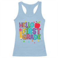 Hello First Grade Teacher Racerback Tank Top Back To School 1st Grade Team - Wonder Print Shop