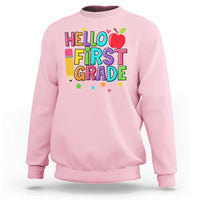 Hello First Grade Teacher Sweatshirt Back To School 1st Grade Team - Wonder Print Shop