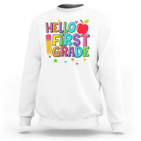 Hello First Grade Teacher Sweatshirt Back To School 1st Grade Team - Wonder Print Shop