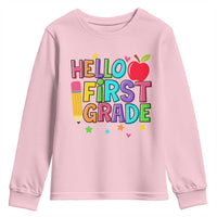 Hello First Grade Teacher Youth Sweatshirt Back To School 1st Grade Team - Wonder Print Shop
