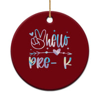 Hello Pre-k Ceramic Ornament Back To School Cute Tie Dye - Wonder Print Shop