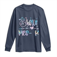 Hello Pre-k Long Sleeve Shirt Back To School Cute Tie Dye - Wonder Print Shop