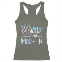 Hello Pre-k Racerback Tank Top Back To School Cute Tie Dye - Wonder Print Shop