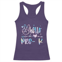 Hello Pre-k Racerback Tank Top Back To School Cute Tie Dye - Wonder Print Shop