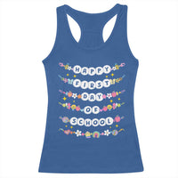 Happy First Day Of School Racerback Tank Top Teacher Kids Back To School Bracelets - Wonder Print Shop