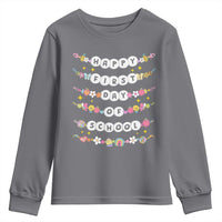 Happy First Day Of School Youth Sweatshirt Teacher Kids Back To School Bracelets - Wonder Print Shop