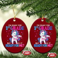 Funny Back To School 1st Grade Ceramic Ornament First Grade Unicorn Girls - Wonder Print Shop