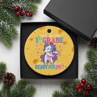 Funny Back To School 1st Grade Ceramic Ornament First Grade Unicorn Girls - Wonder Print Shop