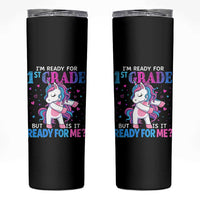Funny Back To School 1st Grade Skinny Tumbler First Grade Unicorn Girls - Wonder Print Shop