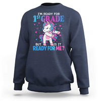 Funny Back To School 1st Grade Sweatshirt First Grade Unicorn Girls - Wonder Print Shop