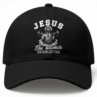 Jesus Deadlifting Baseball Cap The Ultimate Deadlifter Christian