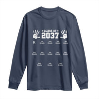 Class of 2037 Grow With Me Long Sleeve Shirt Handprint K to 12th Grade Graduation - Wonder Print Shop