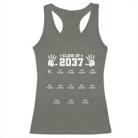 Class of 2037 Grow With Me Racerback Tank Top Handprint K to 12th Grade Graduation - Wonder Print Shop