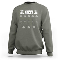 Class of 2037 Grow With Me Sweatshirt Handprint K to 12th Grade Graduation - Wonder Print Shop